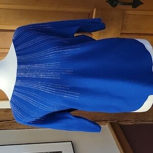 STARBURST SHIMMER EMBELLISHED KNIT TOP WITH ELBOW SLEEVES